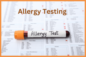 Allergy testing tube with print out of results